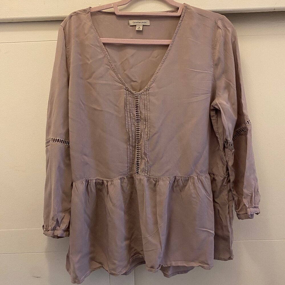 Calvin Klein taupe color women's top, size Medium